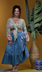 Angie Denim Maxi Skirt