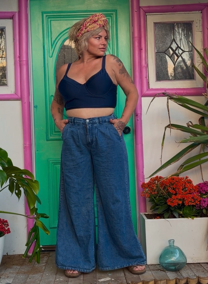 FEVER - Satin Bum Junkies Bralette - Indigo