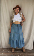 Angie Denim Maxi Skirt