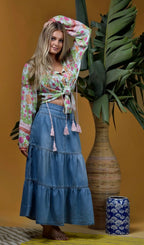 Angie Denim Maxi Skirt