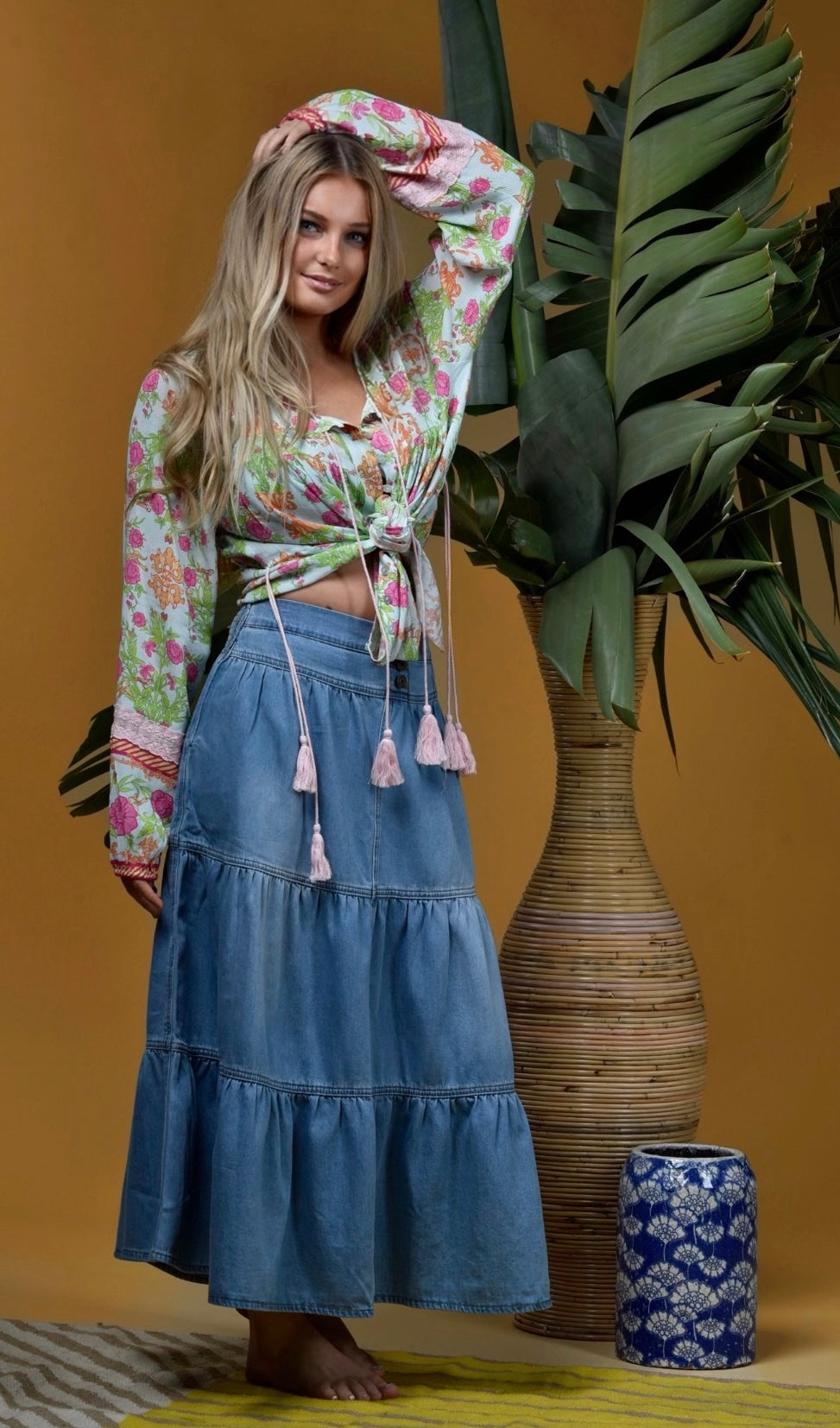 Angie Denim Maxi Skirt