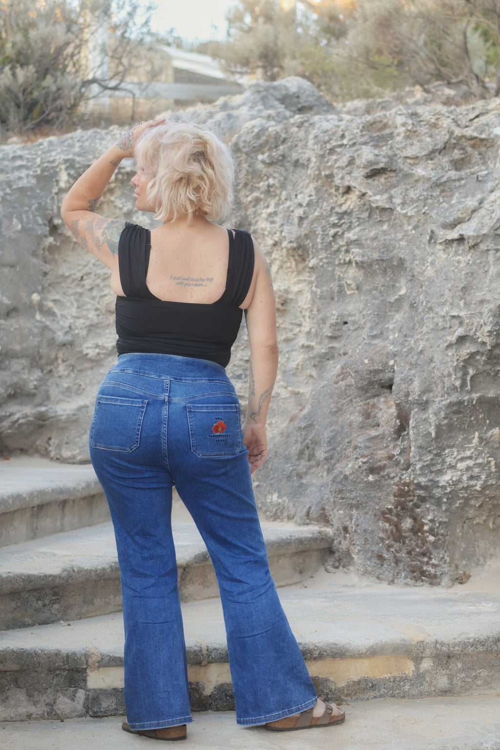 Flare Leg Rogues - Washed Denim