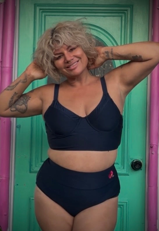 FEVER - Satin Bum Junkies Bralette - Indigo