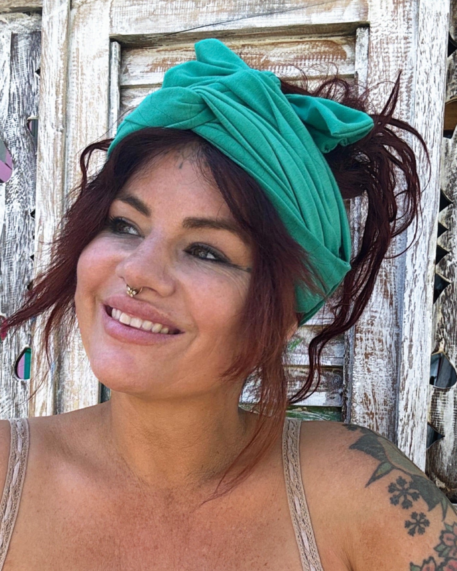 Double Knotted Hair Wrap- Emerald