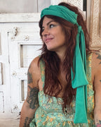 Double Knotted Hair Wrap- Emerald