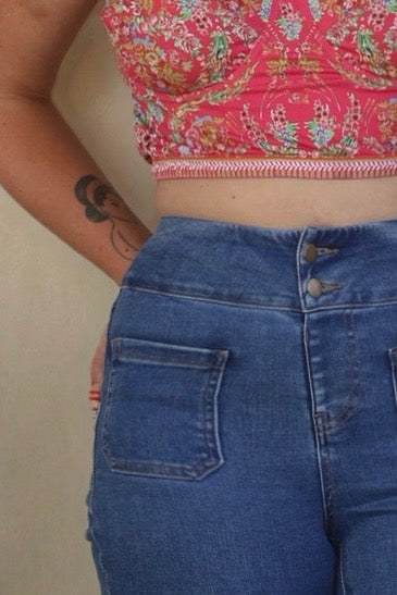 Flare Leg Rogues - Washed Denim