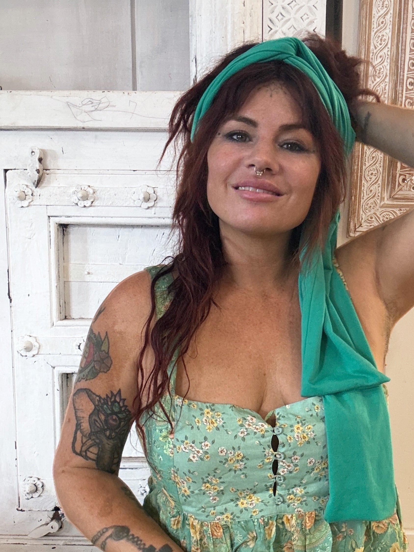 Double Knotted Hair Wrap- Emerald