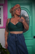 FEVER - Satin Bum Junkies Bralette - Emerald